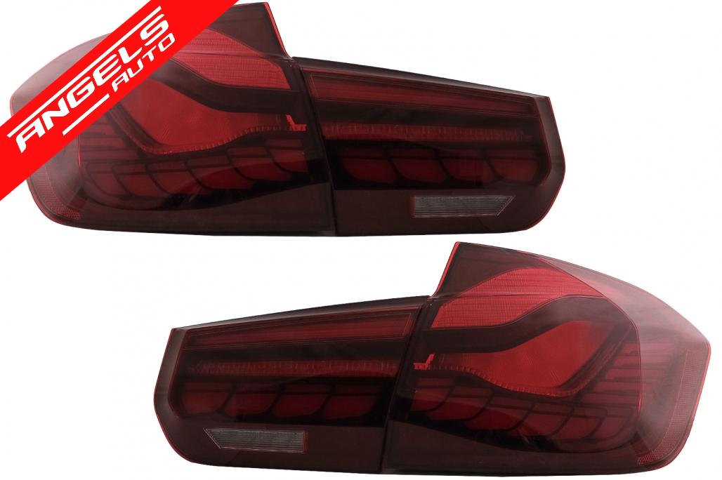Stopuri OLED compatibile cu BMW Seria 3 F30 (2011-2019) F35 F80 Rosu Clar M4 Look - imagine 4