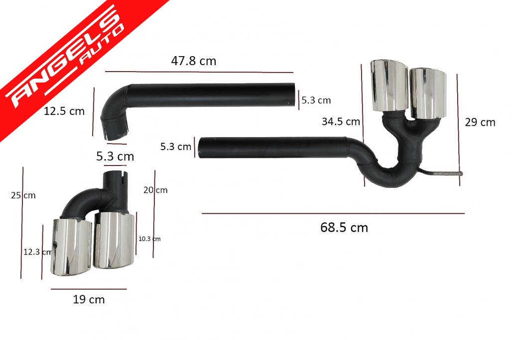 Sistem de evacuare compatibil cu Audi A3 8V Sedan / Cabrio (2012-2019) Sport Look - imagine 2