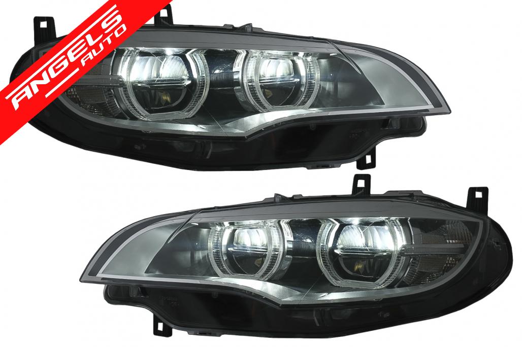 Faruri Angel Eyes 3D Dual Rims LED DRL compatibile cu BMW X6 E71 (2008-up) - imagine 2