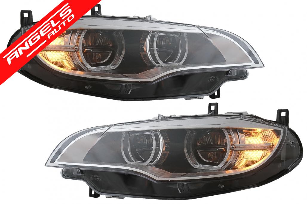 Faruri Angel Eyes 3D Dual Rims LED DRL compatibile cu BMW X6 E71 (2008-up) - imagine 5