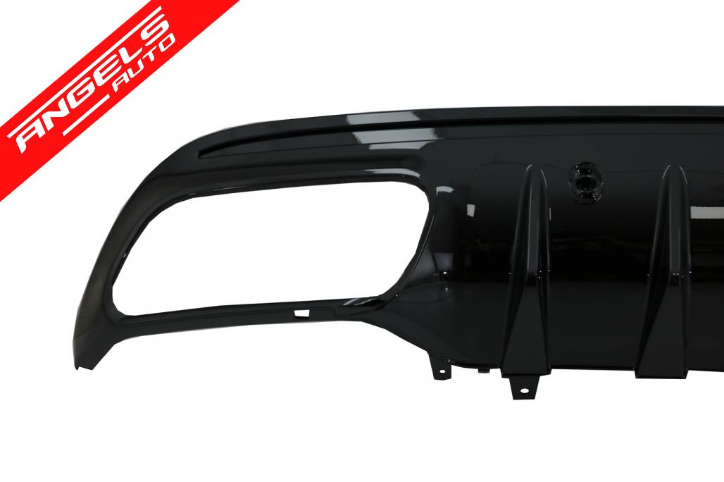 Difuzor bara spate compatibil cu Mercedes C-Class W205 S205 C43 Look Negru Lucios - imagine 3