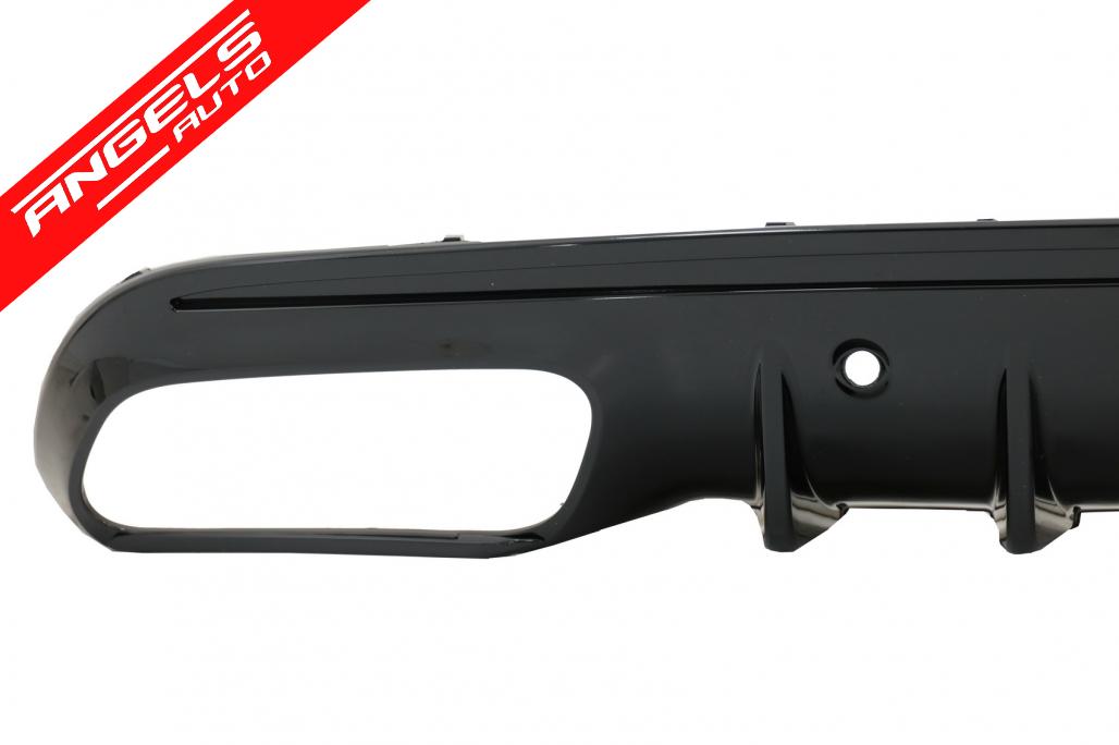 Difuzor bara spate compatibil cu Mercedes C-Class W205 S205 C43 Look Negru Lucios - imagine 4