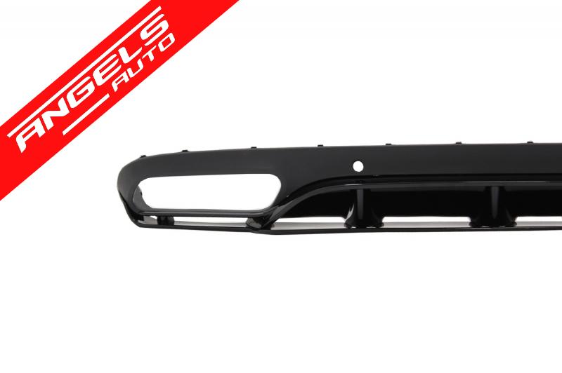 Difuzor Bara Spate compatibil cu Mercedes C-Class C205 A205 C63 Look Negru Lucios - imagine 2