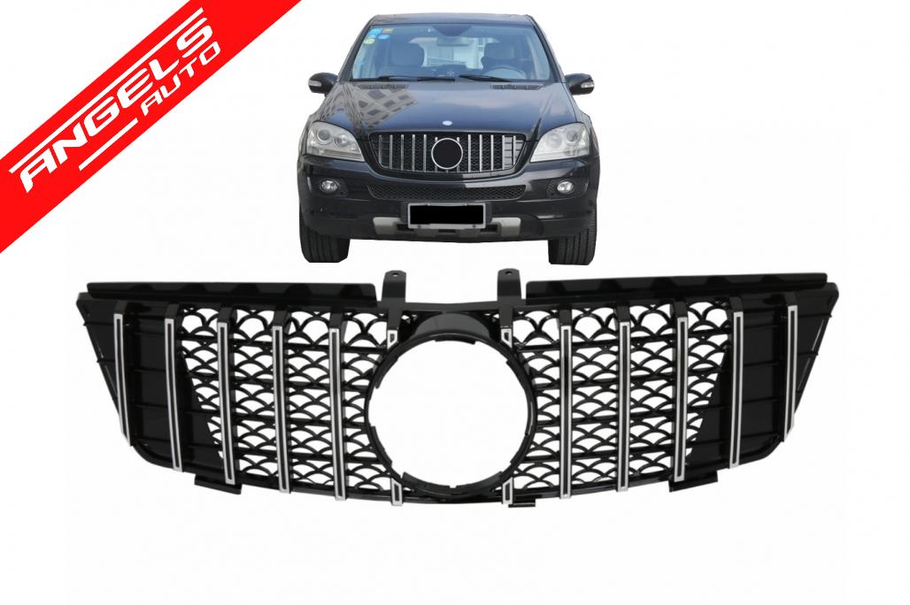 Grila compatibila cu Mercedes ML W164 (2005-2008) Negru Crom GTR Panamericana Design - imagine 6