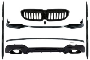 Pachet Extensii compatibil cu BMW Seria 3 G20 Sedan (2018-2022) M340i Look Negru Lucios