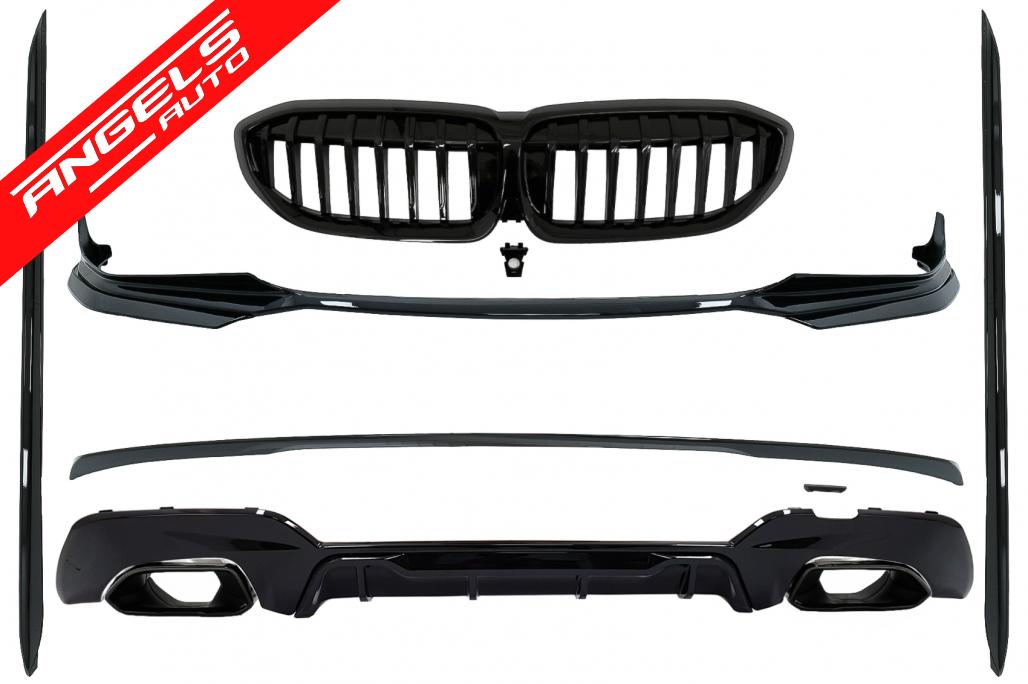 Pachet Extensii compatibil cu BMW Seria 3 G20 Sedan (2018-2022) M340i Look Negru Lucios