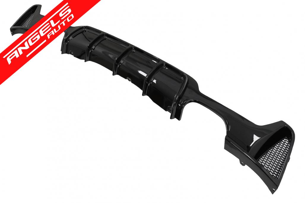 Difuzor Bara Spate Evacuare Dubla compatibil cu BMW 4 F32 F33 (2013-up) Negru Lucios - imagine 2