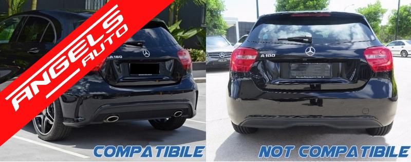 Ornamente Bara Spate Flapsuri compatibile cu Mercedes A-Class W176 (2012-up) Negru - imagine 6