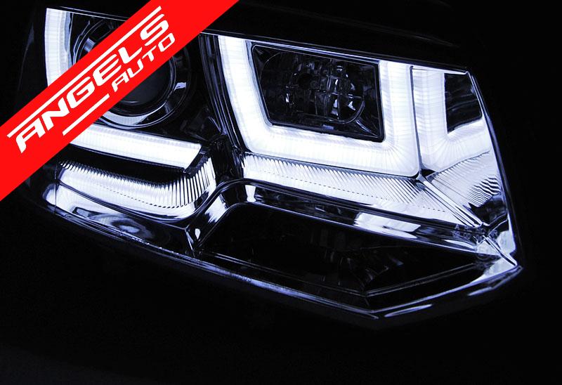 Faruri U-LED LIGHT compatibile cu VW T5 (2010-2015) Crom - imagine 5