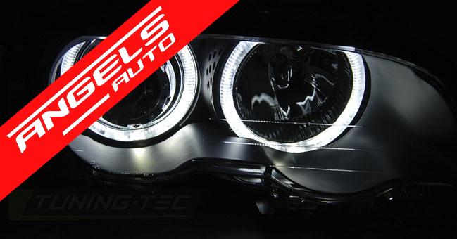 Faruri ANGEL EYES LED compatibile cu BMW Seria 3 E46 COUPE 99-03 Negru - imagine 5