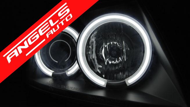 Faruri Angel Eyes CCFL compatibile cu SUZUKI Swift 2005-2010 Fundal Negru - imagine 3
