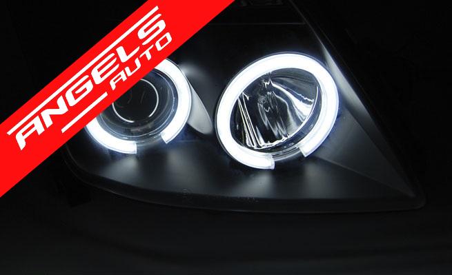 Faruri Angel Eyes CCFL compatibile cu SUZUKI Swift 2005-2010 Fundal Negru - imagine 2