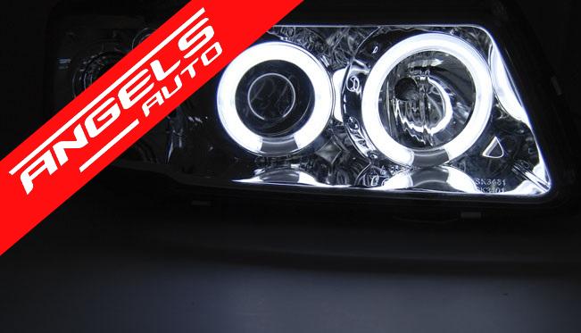 Faruri ANGEL EYES CCFL compatibile cu Audi A3 8L 96-00 CHROME - imagine 3