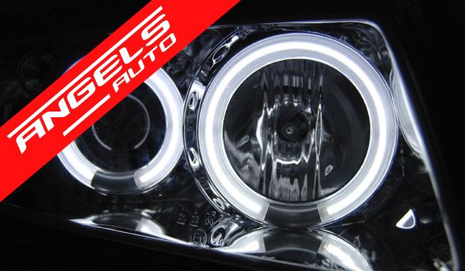 Faruri ANGEL EYES CCFL compatibile cu Audi A3 8L 96-00 CHROME - imagine 2