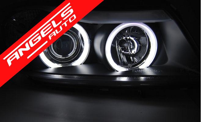 Faruri ANGEL EYES CCFL compatibile cu BMW E90/E91 05-08 Negru - imagine 2