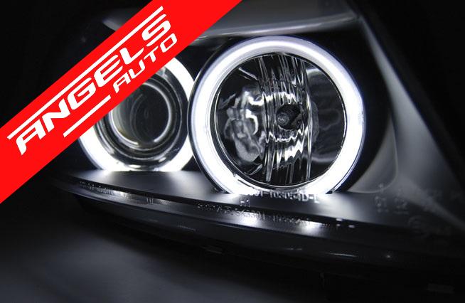 Faruri ANGEL EYES CCFL compatibile cu BMW E90/E91 05-08 Negru - imagine 3