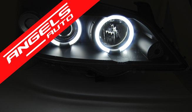 Faruri Angel Eyes CCFL compatibile cu Opel Astra G Fundal Negru - imagine 2