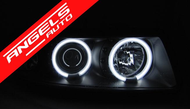 Faruri ANGEL EYES CCFL compatibile cu Seat LEON / TOLEDO 99-04 Negru - imagine 2