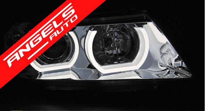 Faruri U-LED LIGHT 3D compatibile cu BMW Seria 3 E90/E91 2005-2008 Chrome - imagine 3