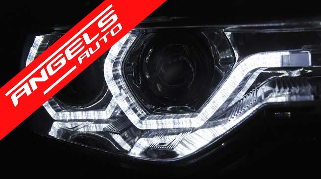 Faruri ANGEL EYES LED DRL compatibile cu BMW Seria 3 F30/F31 11-15 Negru - imagine 4
