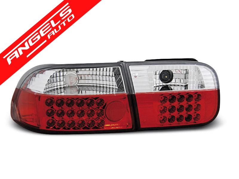 Stopuri compatibile cu Honda CIVIC 09.91-08.95 3D Rosu Alb LED - imagine 2