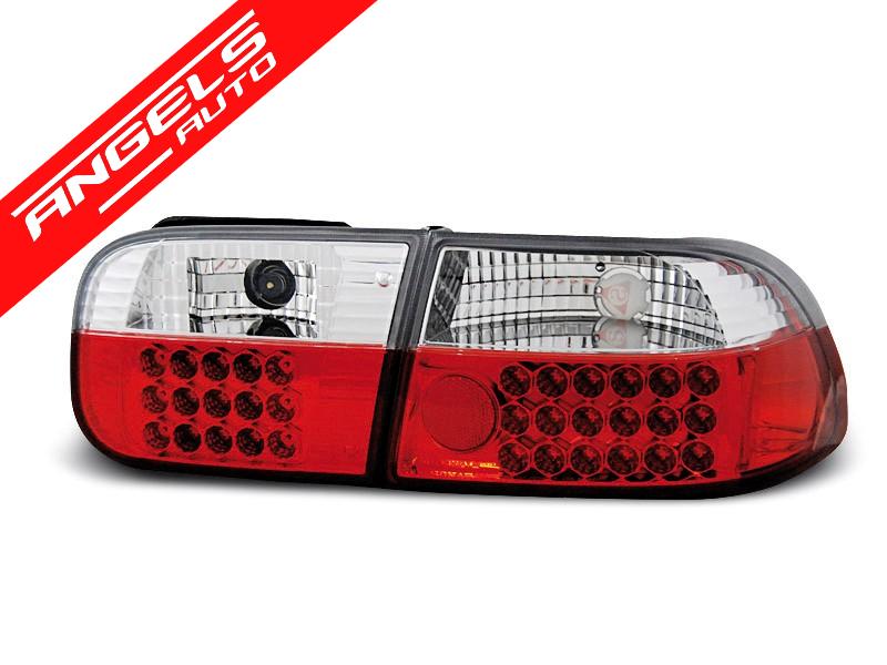 Stopuri compatibile cu Honda CIVIC 09.91-08.95 3D Rosu Alb LED - imagine 3