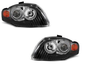 Faruri ANGEL EYES Negru potrivite pentru compatibile cu Audi A4 B7 11.04-03.08