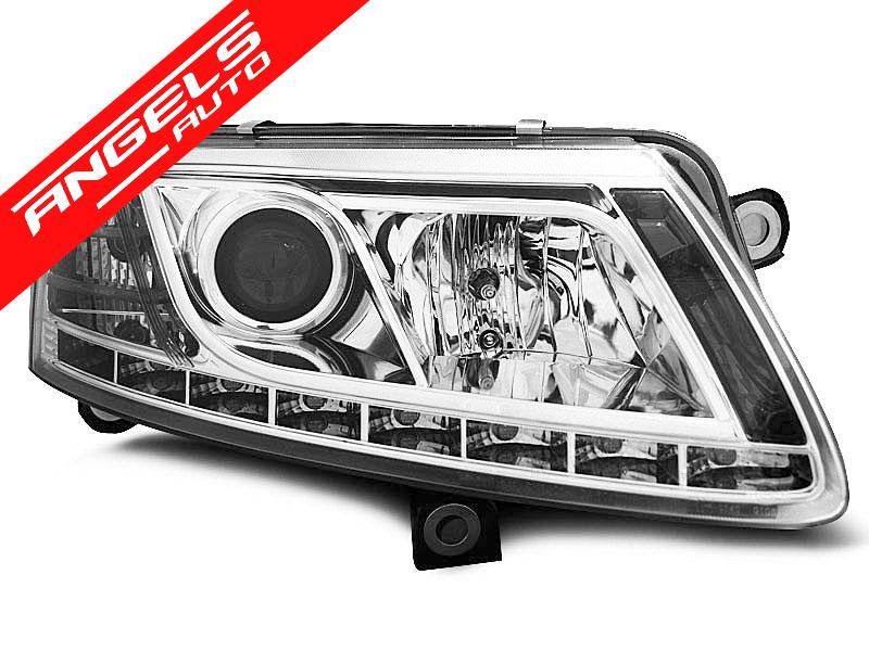 Faruri LED compatibile cu Audi A6 C6 2004-2008 DRL Xenon fara AFS - imagine 3