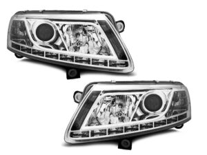 Faruri LED compatibile cu Audi A6 C6 2004-2008 DRL Xenon fara AFS