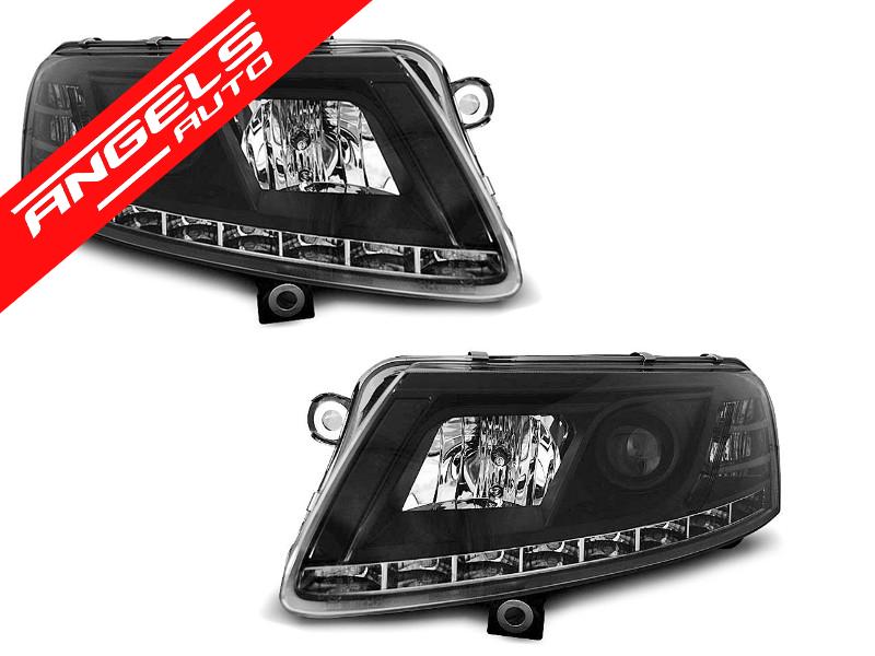 Faruri LED compatibile cu Audi A6 C6 2004-2008 DRL Xenon Fara AFS NEGRU