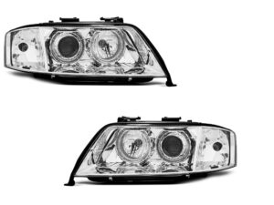 Faruri XENON Faruri ANGEL EYES CHROME potrivite pentru compatibile cu Audi A6 05.97-09.99