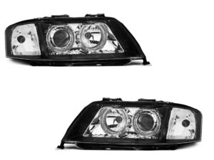 Faruri XENON Faruri ANGEL EYES Negru potrivite pentru compatibile cu Audi A6 05.97-09.99