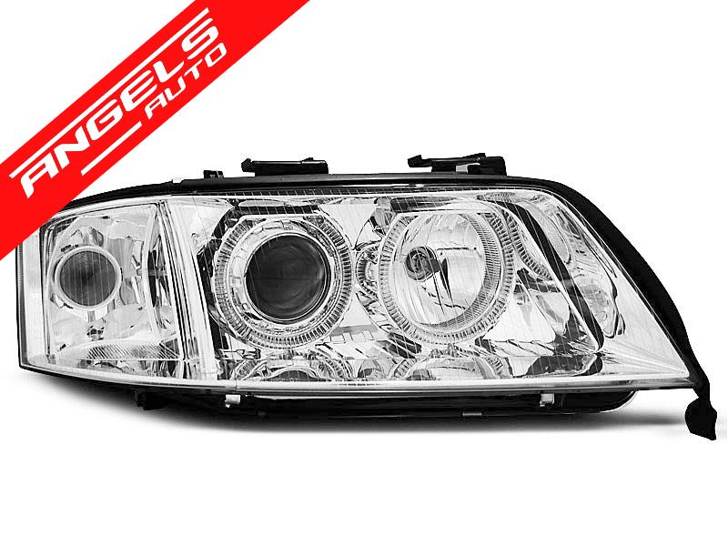Faruri ANGEL EYES CHROME potrivite pentru compatibile cu Audi A6 06.01-05.04 - imagine 2