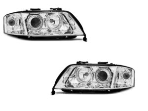 Faruri XENON Faruri ANGEL EYES CHROME potrivite pentru compatibile cu Audi A6 10.99-06.01