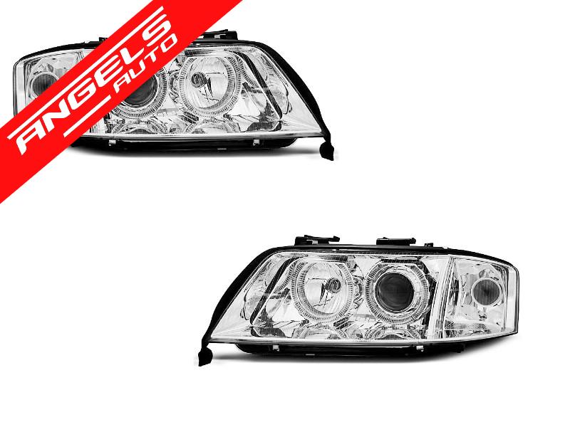 Faruri XENON Faruri ANGEL EYES CHROME potrivite pentru compatibile cu Audi A6 10.99-06.01