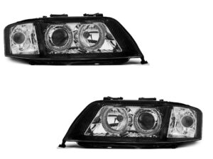 Faruri XENON Faruri ANGEL EYES Negru potrivite pentru compatibile cu Audi A6 10.99-06.01