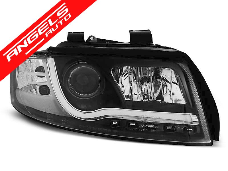 Faruri TUBE LIGHT compatibile cu Audi A4 2000-2004 Black Design - imagine 2
