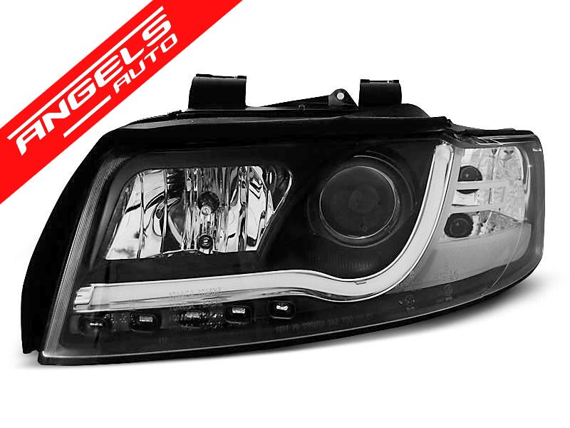 Faruri TUBE LIGHT compatibile cu Audi A4 2000-2004 Black Design - imagine 3