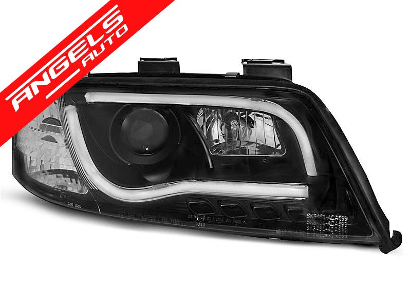 Faruri TUBE LIGHT compatibile cu Audi A6 1997-2001 Black Design - imagine 2