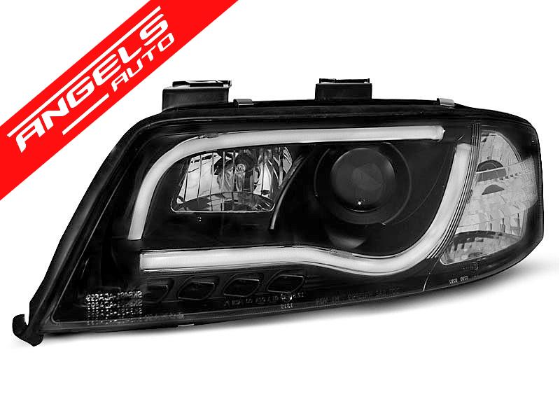Faruri TUBE LIGHT compatibile cu Audi A6 1997-2001 Black Design - imagine 3