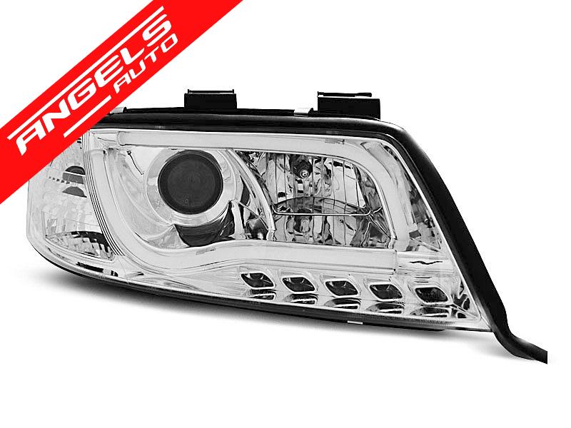 Faruri TUBE LIGHT compatibile cu Audi A6 (2001-2004) Crom - imagine 2