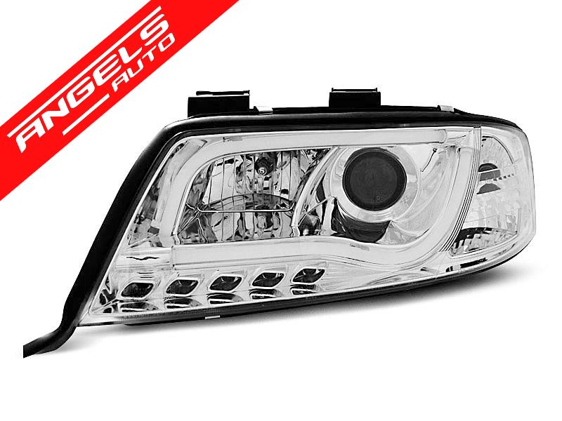 Faruri TUBE LIGHT compatibile cu Audi A6 (2001-2004) Crom - imagine 3