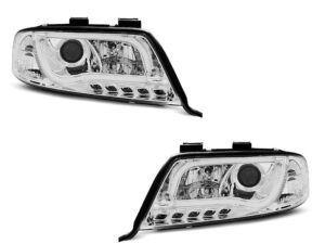 Faruri TUBE LIGHT compatibile cu Audi A6 (2001-2004) Crom
