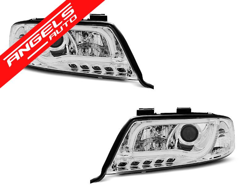 Faruri TUBE LIGHT compatibile cu Audi A6 (2001-2004) Crom