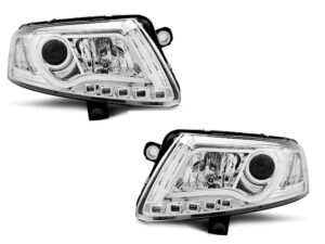 Faruri TUBE LIGHT compatibile cu Audi A6 4F 2004-2008 Crom