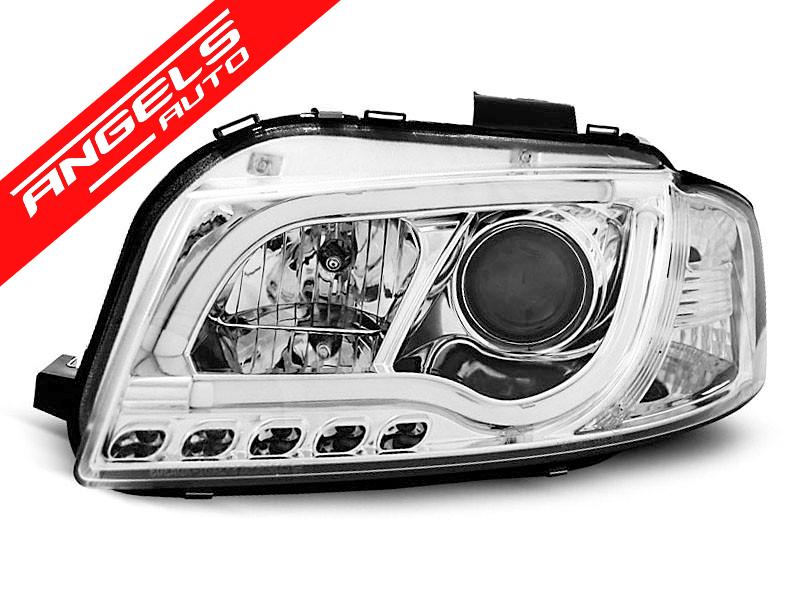 Faruri TUBE LIGHT compatibile cu Audi A3 8P 2003-2008 Crom - imagine 3