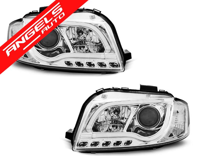 Faruri TUBE LIGHT compatibile cu Audi A3 8P 2003-2008 Crom