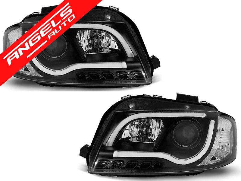 Faruri TUBE LIGHT compatibile cu Audi A3 8P 2003-2008 Black Design