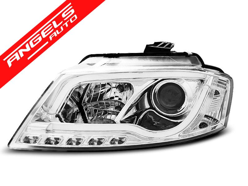 Faruri TUBE LIGHT compatibile cu Audi A3 8P 2008-2012 Chrome - imagine 3