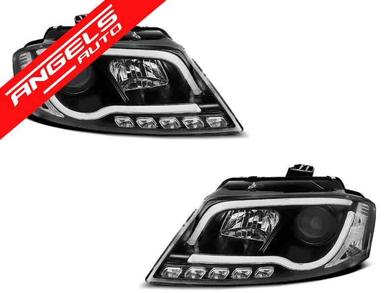 Faruri TUBE LIGHT DRL compatibile cu Audi A3 8P 2008-2012 Negru